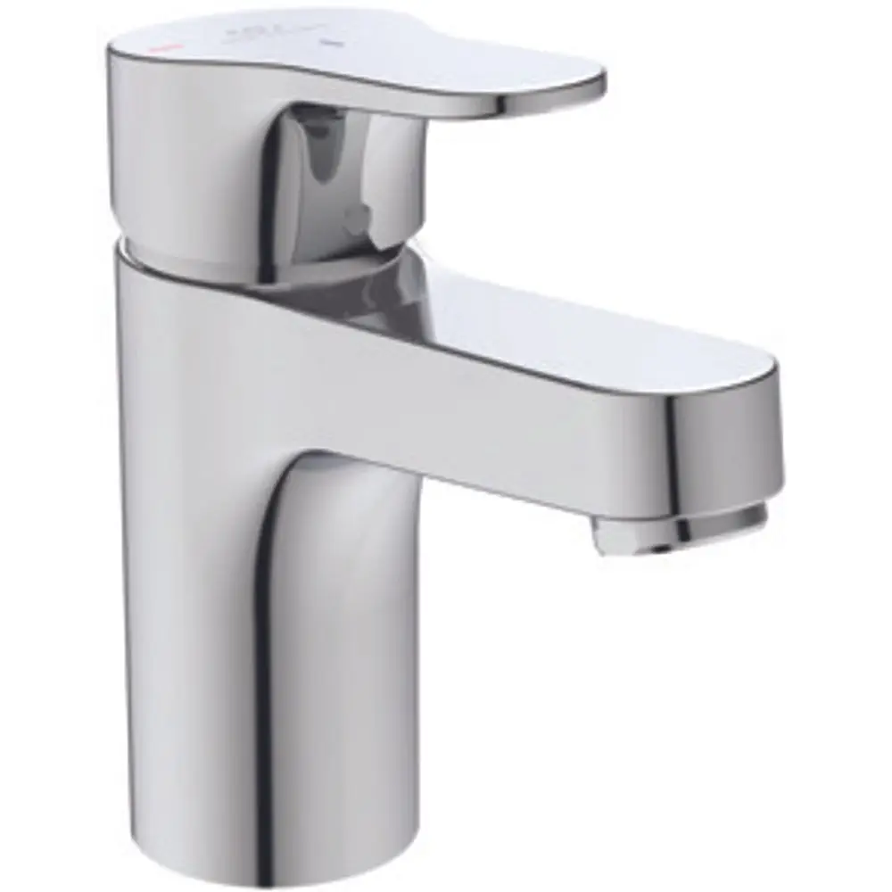 Chromfarbener Wasserhahn von Ideal Standard mit schwenkbarem Auslauf und Einhebelbedienung. Geeignet für Badezimmer- oder Küchenspülen.